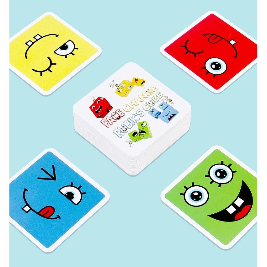 Jucarie Pentru Copii Montessori Cub din Lemn, 64 de Carti Distractive, Clepsidra si Clopotel inclus,+3 ani, multicolor
