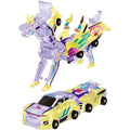 Jucarie Transformabila 2in1, Crystal Wing Flying Dragon, Masina/Dragon, Atractie Magnetica, Fluorescent, +3 Ani, din ABS, Multicolor