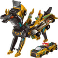 Jucarie Transformabila 2in1, Golden Wing Flying Dragon, Masina/Dragon, Atractie Magnetica, +6 Ani, din ABS, Auriu