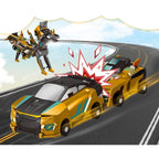 Jucarie Transformabila 2in1, Golden Wing Flying Dragon, Masina/Dragon, Atractie Magnetica, +6 Ani, din ABS, Auriu