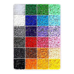 Kit de Margele Perle, Set DIY 3D din 24 de Culori, 2000 de piese, Instrumente pentru Margele Incluse, 2.6 mm in cutie, Multicolor