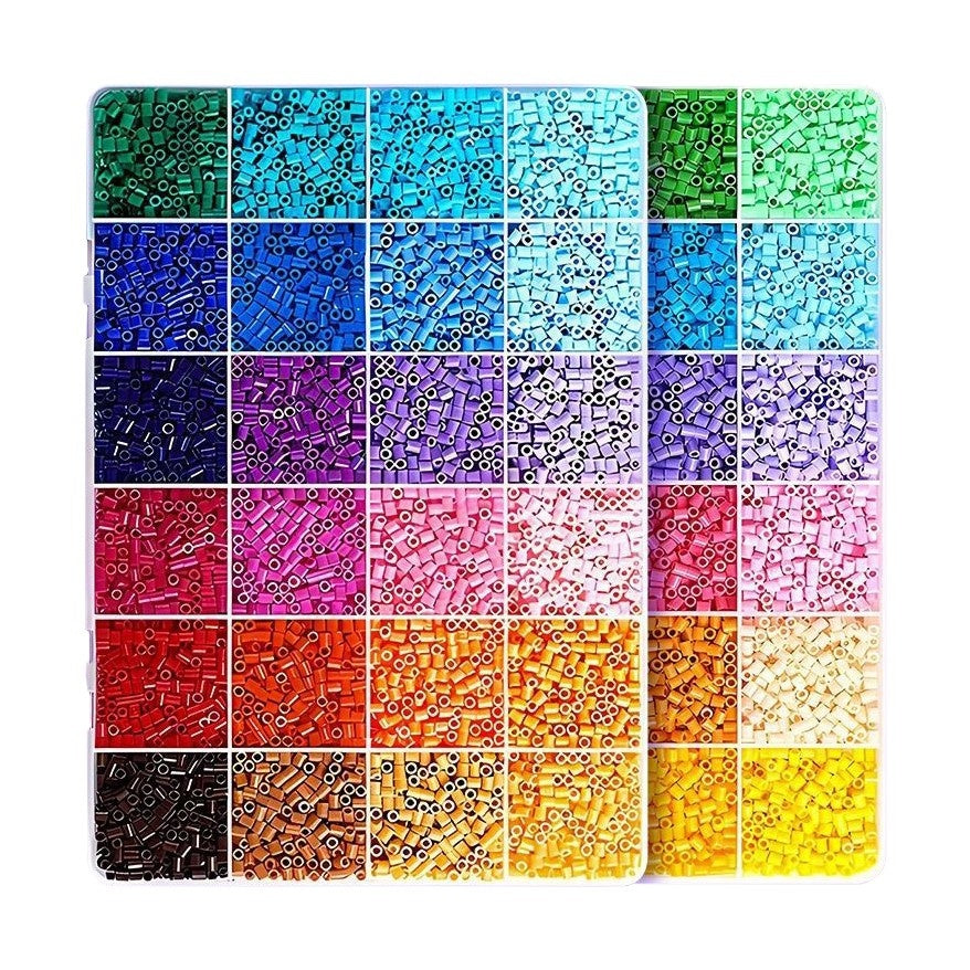 Kit de Margele Perle, Set DIY 3D din 48 de Culori, 4000 de piese, Instrumente pentru Margele Incluse, 2.6 mm in cutie, Multicolor