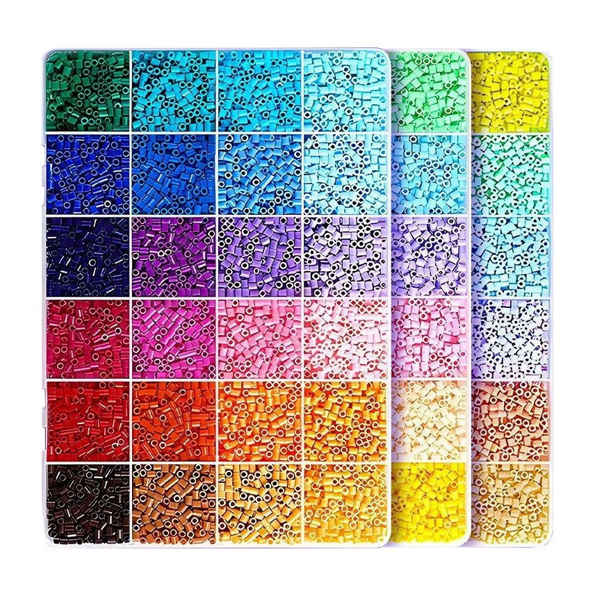Kit de Margele Perle, Set DIY 3D din 72 de Culori, 6000 de piese, Instrumente pentru Margele Incluse, 2.6 mm in cutie, Multicolor