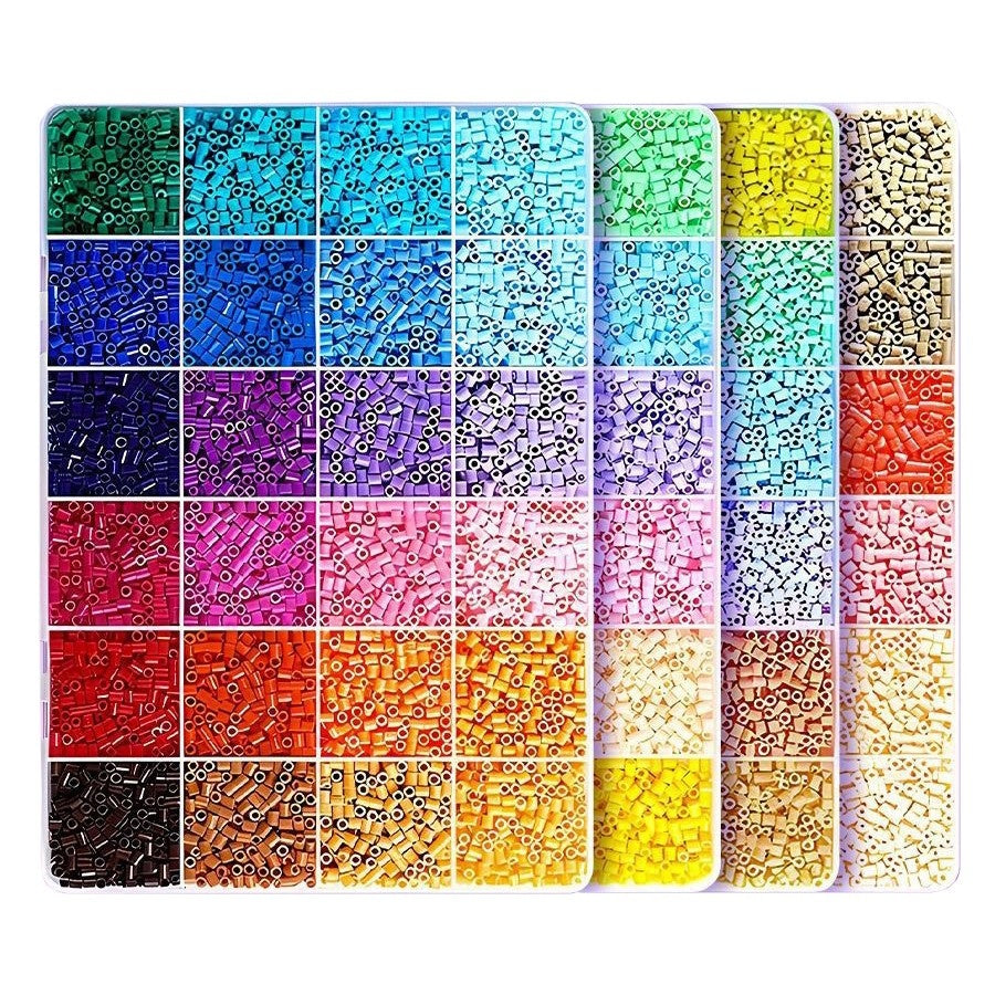 Kit de Margele Perle, Set DIY 3D din 96 de Culori, 8000 de piese, Instrumente pentru Margele Incluse, 2.6 mm in cutie, Multicolor