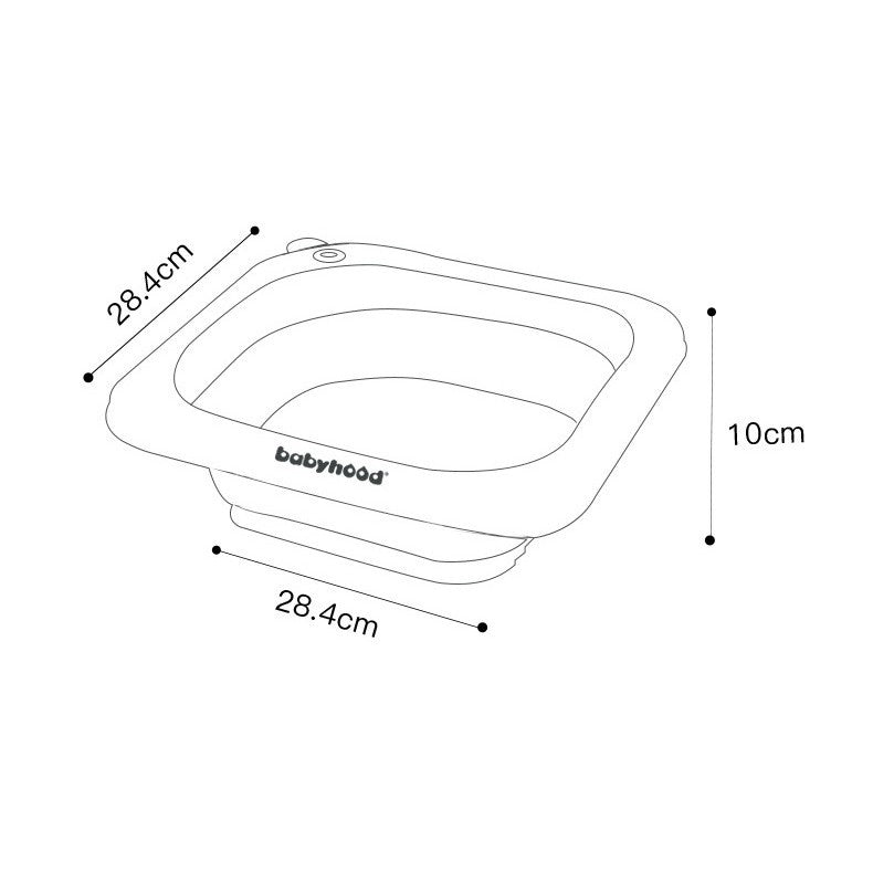 Lavoar Pliabil, pentru Copii 1-8 Ani, 28.5x28.5x10 cm, din PE+PP, 3.5l, Model Fata, Gri