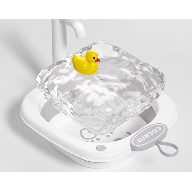 Lavoar Pliabil, pentru Copii 1-8 Ani, 28.5x28.5x10 cm, din PE+PP, 3.5l, Model Picioare, Gri