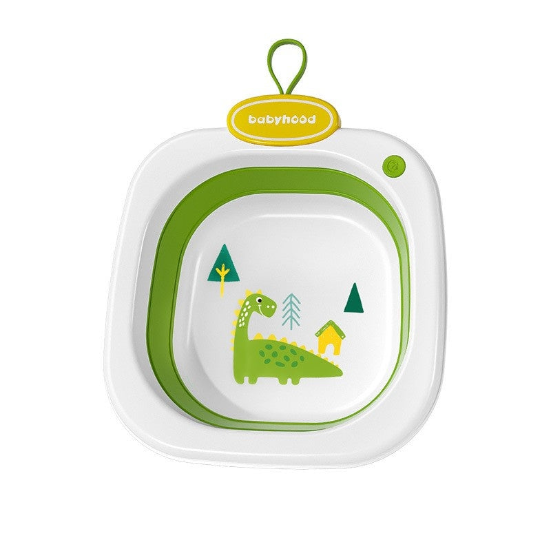 Lavoar Pliabil, pentru Copii 1-8 Ani, Model Animat, din PP+TPE, 32x29x10 cm, Verde