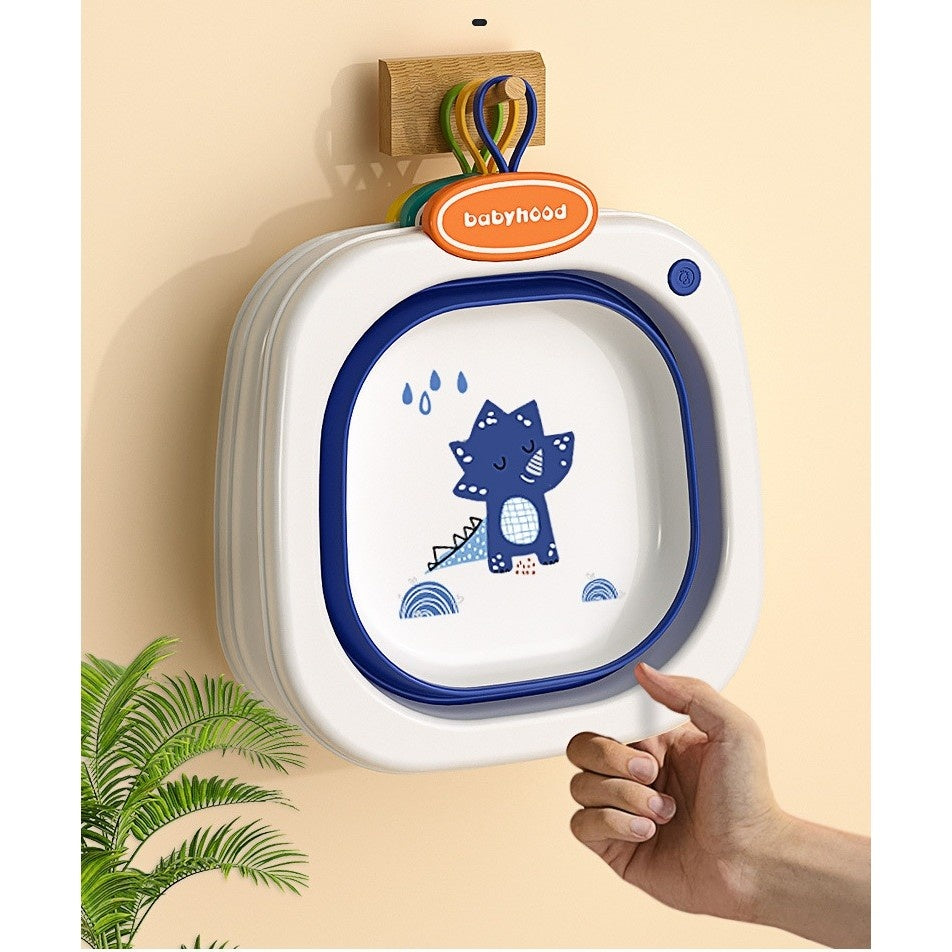 Lavoar Pliabil, pentru Copii 1-8 Ani, Model Animat, din PP+TPE, 32x29x10 cm, Albastru