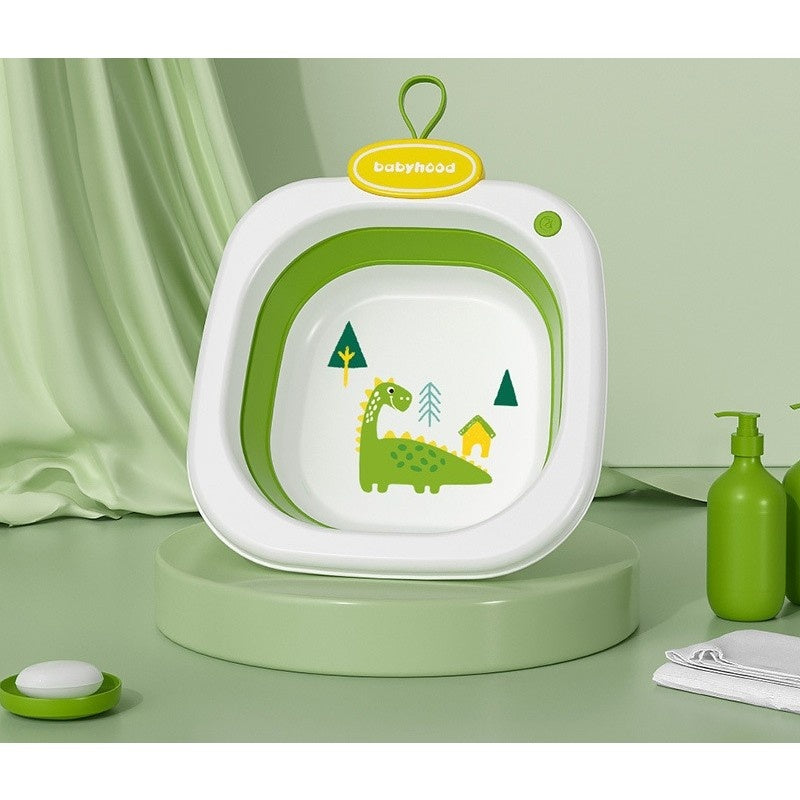 Lavoar Pliabil, pentru Copii 1-8 Ani, Model Animat, din PP+TPE, 32x29x10 cm, Verde