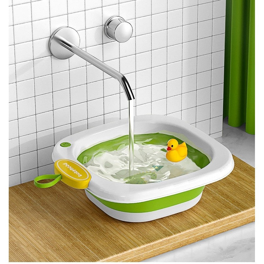 Lavoar Pliabil, pentru Copii 1-8 Ani, Model Animat, din PP+TPE, 32x29x10 cm, Verde