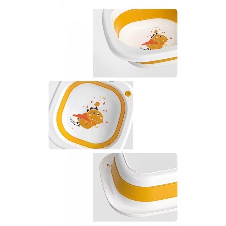 Lavoar Pliabil, pentru Copii 1-8 Ani, Model Animat, din PP+TPE, 32x29x10 cm, Portocaliu