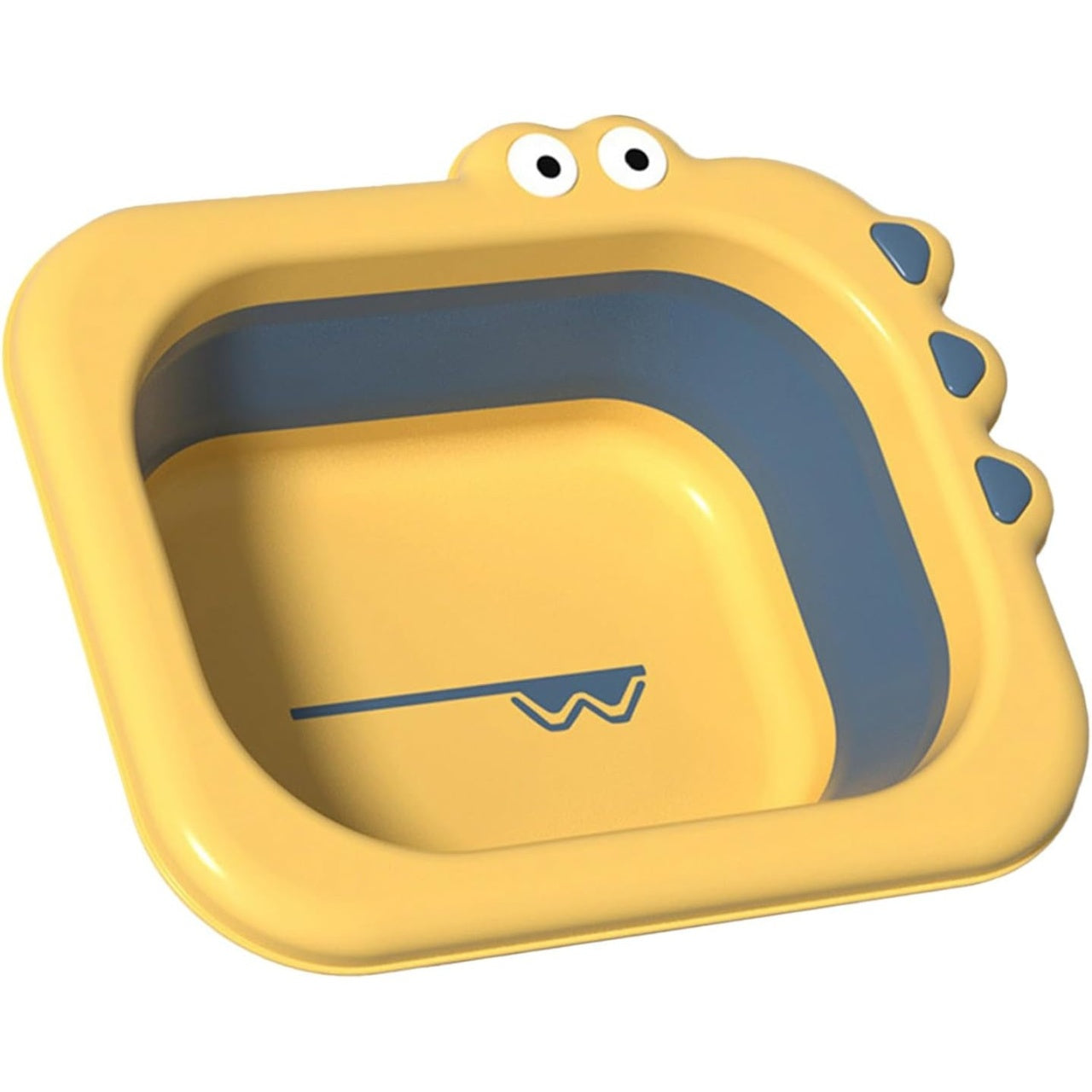 Lavoar Pliabil, pentru Copii, din PP/TPE, Portabil, Model Crocodil, 30x24.5x9 cm, Galben/Albastru