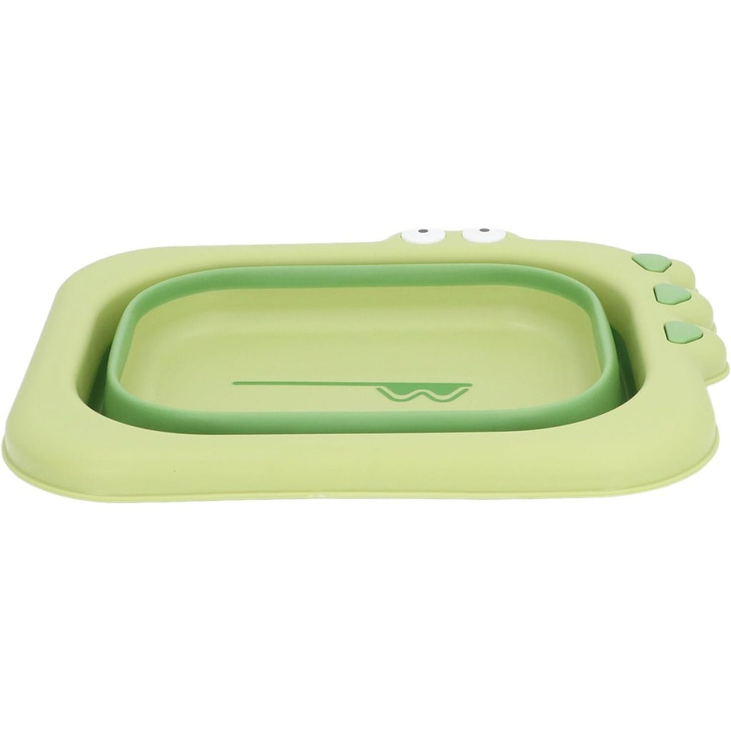Lavoar Pliabil, pentru Copii, din PP/TPE, Portabil, Model Crocodil, 30x24.5x9 cm, Verde