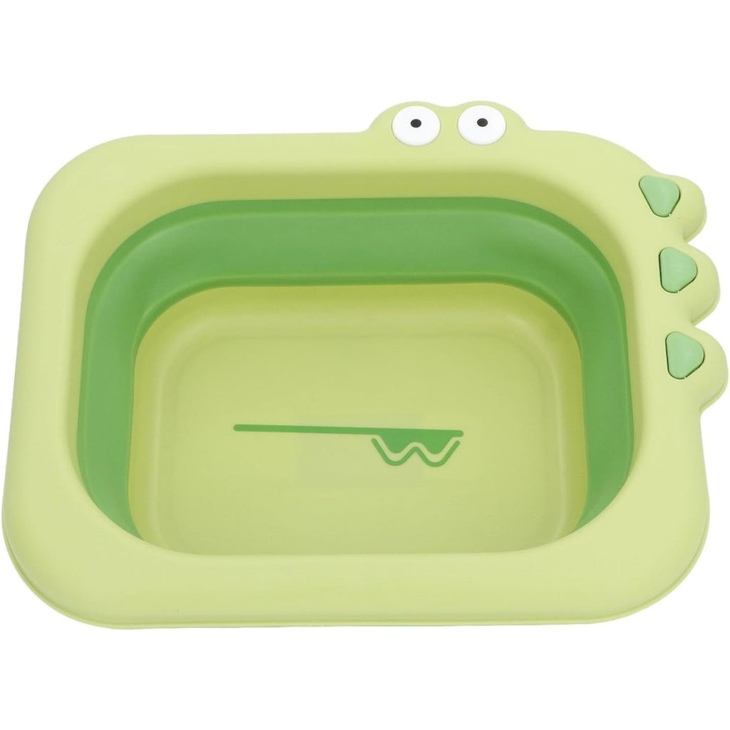 Lavoar Pliabil, pentru Copii, din PP/TPE, Portabil, Model Crocodil, 30x24.5x9 cm, Verde