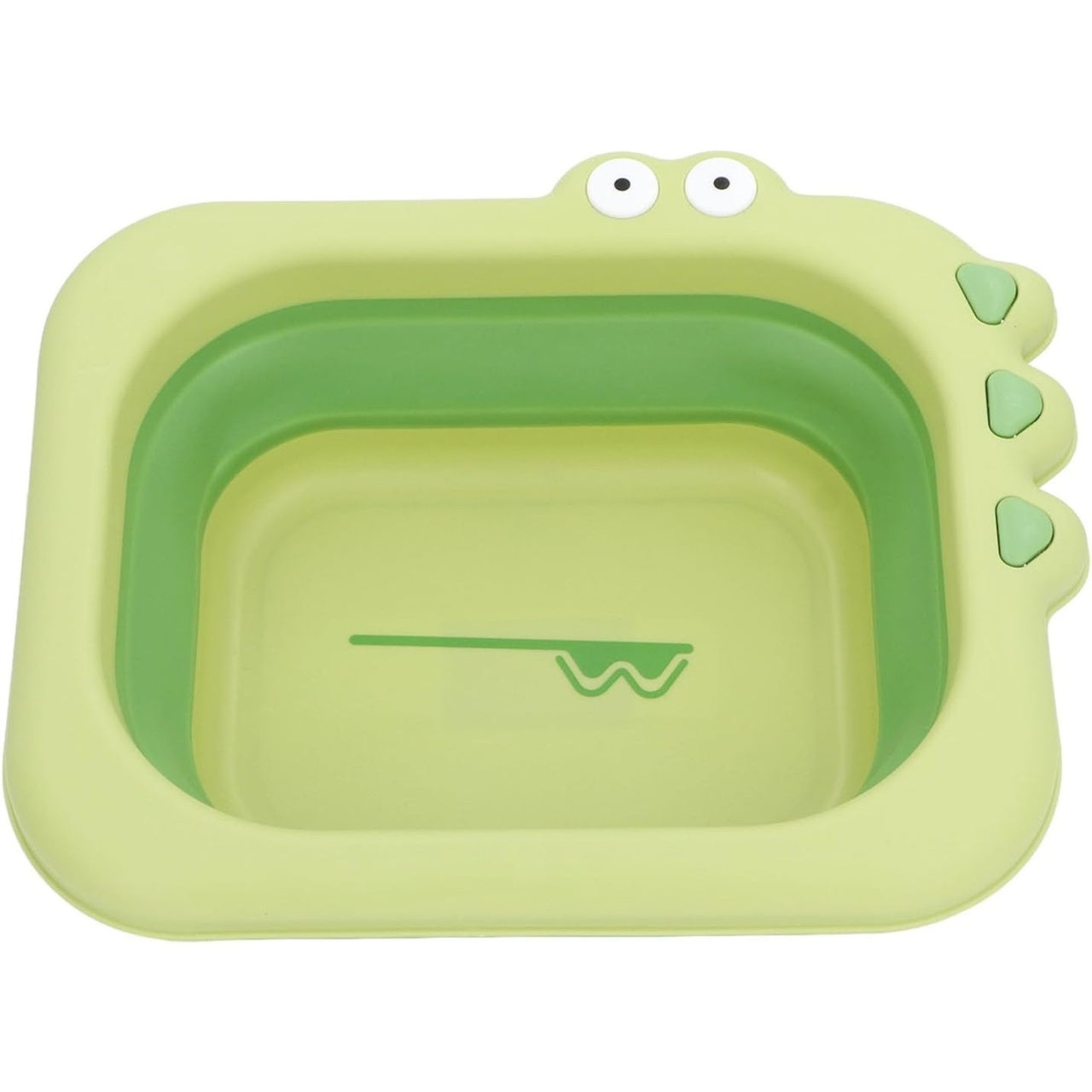 Lavoar Pliabil, pentru Copii, din PP/TPE, Portabil, Model Crocodil, 30x24.5x9 cm, Verde