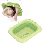 Lavoar Pliabil, pentru Copii, din PP/TPE, Portabil, Model Crocodil, 30x24.5x9 cm, Verde