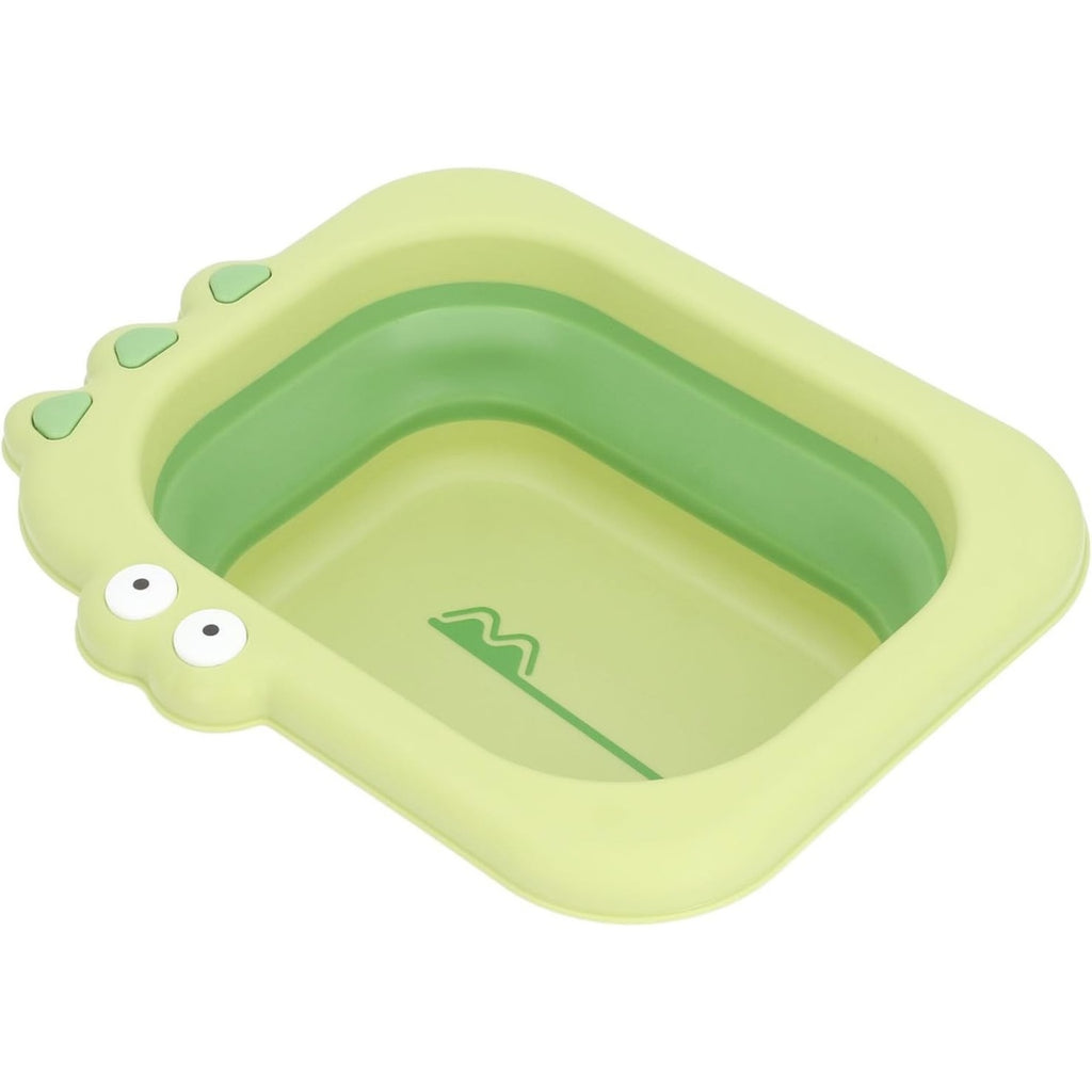 Lavoar Pliabil, pentru Copii, din PP/TPE, Portabil, Model Crocodil, 30x24.5x9 cm, Verde