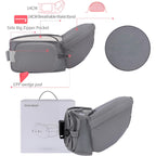 Marsupiu Ergonomic 3in1, pentru Bebelusi si Copii, 0-36 Luni, Bretele Reglabile pentru Umar si Sold, Inchidere Catarama, 125x25x14 cm, Gri