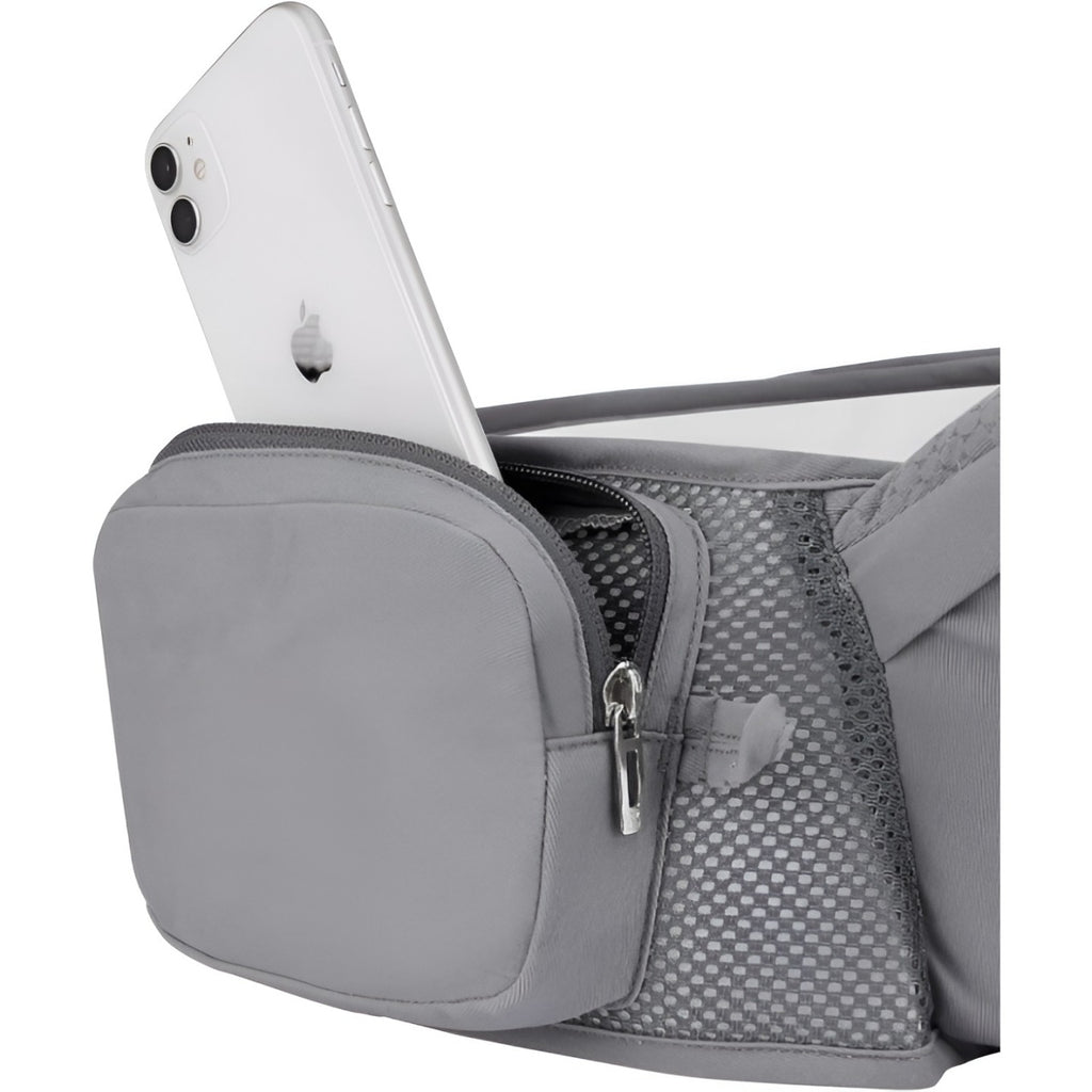 Marsupiu Ergonomic 3in1, pentru Bebelusi si Copii, 0-36 Luni, Bretele Reglabile pentru Umar si Sold, Inchidere Catarama, 125x25x14 cm, Gri