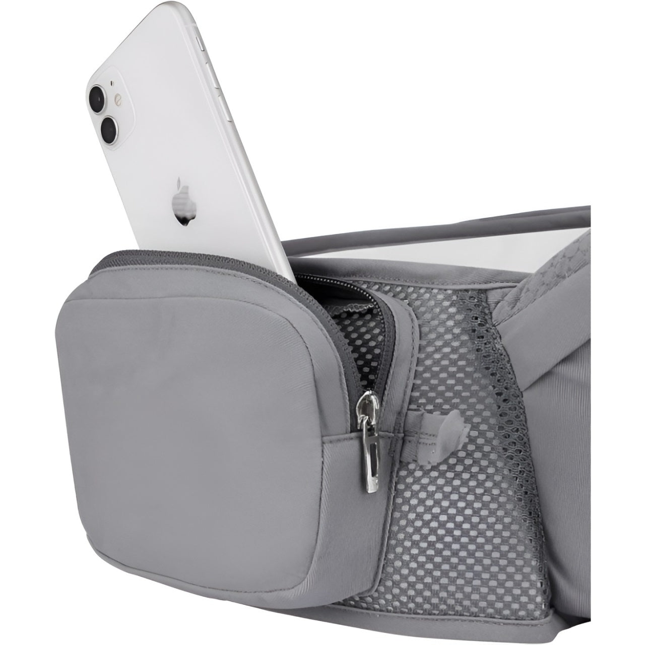 Marsupiu Ergonomic 3in1, pentru Bebelusi si Copii, 0-36 Luni, Bretele Reglabile pentru Umar si Sold, Inchidere Catarama, 125x25x14 cm, Gri