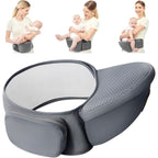 Marsupiu Ergonomic 3in1, pentru Bebelusi si Copii, 0-36 Luni, Bretele Reglabile pentru Umar si Sold, Inchidere Catarama, 125x25x14 cm, Gri