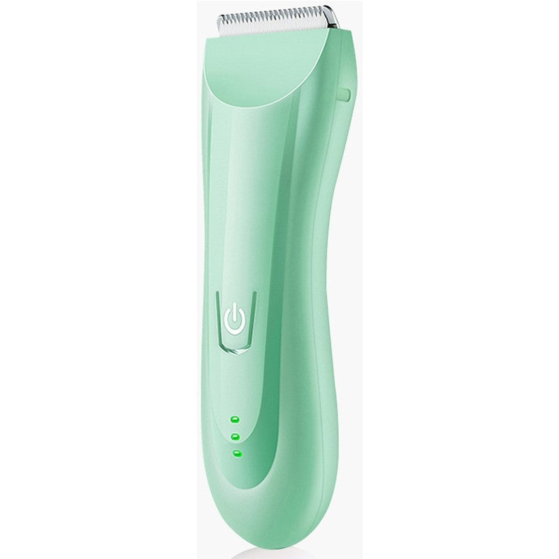Masina De Tuns Bebelusi si Copii, Lame Cermice si Inox, Fara Fir, Functie Anti Taiere, Silentios, 50 W, Rezistent la Apa, 2 Accesorii, Incarcator USB, Verde deschis