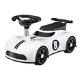 Masina pentru Copii, 1-3 ani, Impingere, Bluetooth, Muzica, din ABS, 4 Roti, Inaltime Sezut 22 cm, Alb