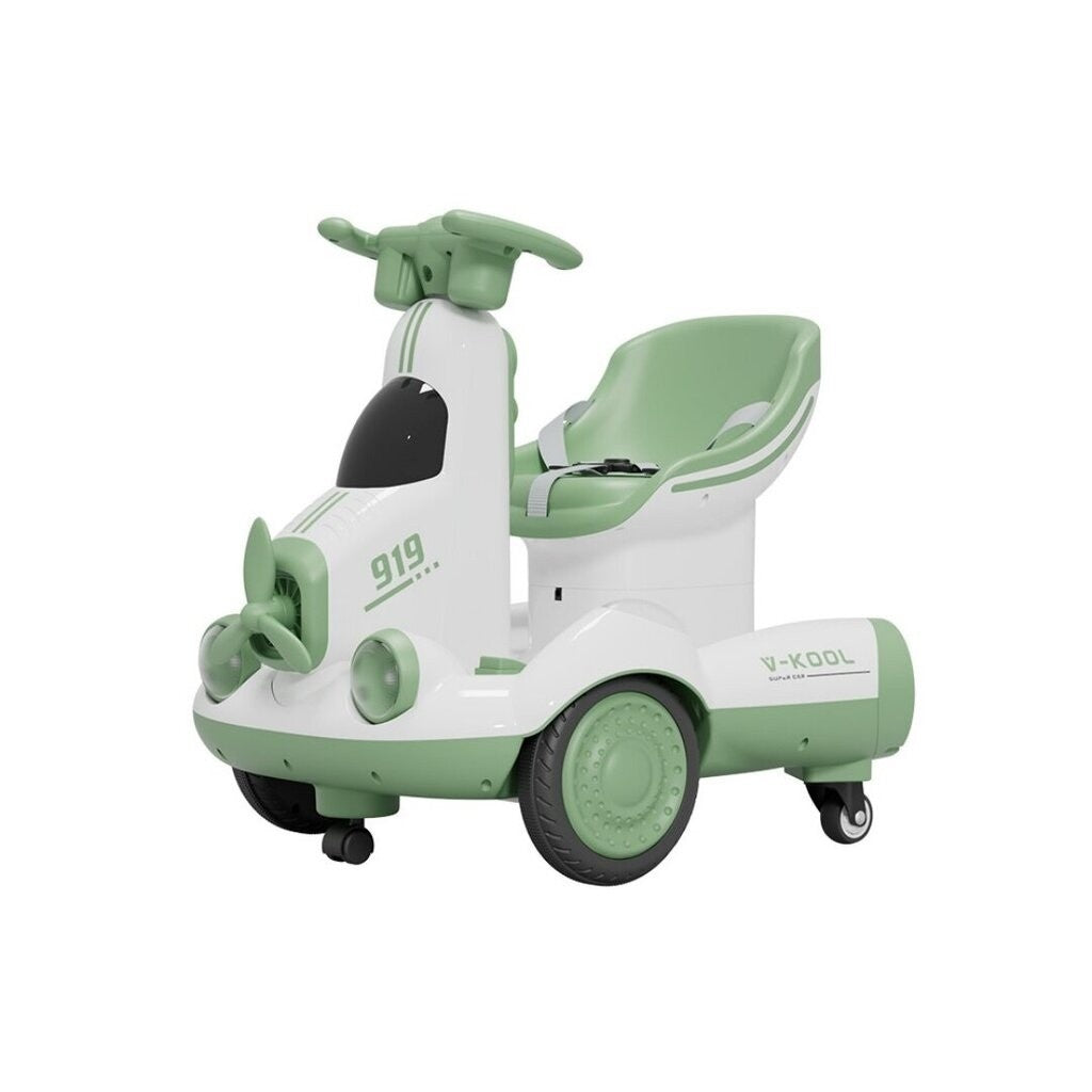 Masinuta Electrica, pe 4 Roti, cu Telecomanda, Lumini Led si Muzica, +2 ani, Inaltime Reglabila, Verde