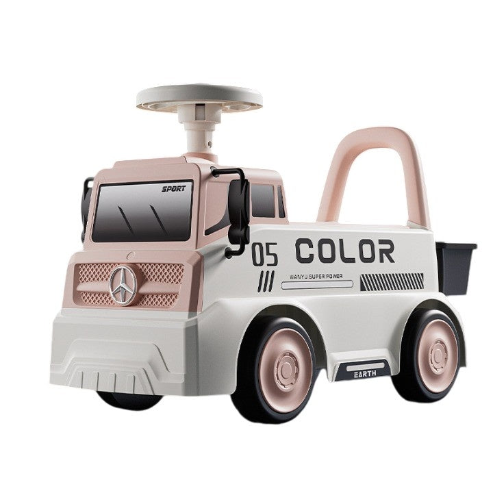 Masinuta pentru copii, 3 ani, Model Camion, Sport, Claxon, Cutie Depozitare, 62x26x40 cm, Roz