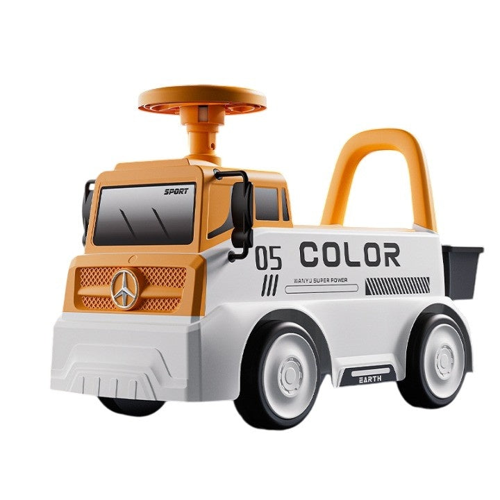 Masinuta pentru copii, 3 ani, Model Camion, Sport, Claxon, Cutie Depozitare, 62x26x40 cm, Portocaliu