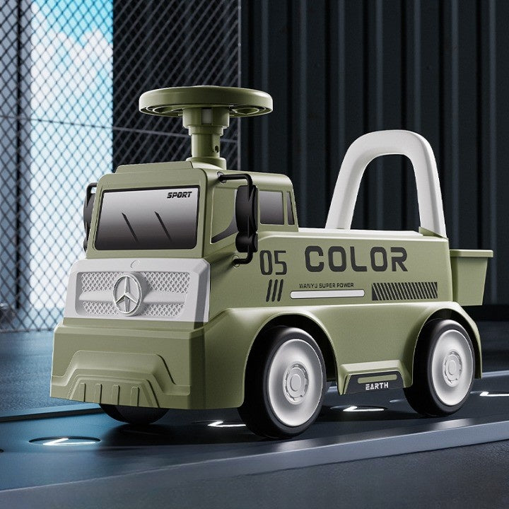 Masinuta pentru copii, 3 ani, Model Camion, Sport, Claxon, Cutie Depozitare, 62x26x40 cm, Verde