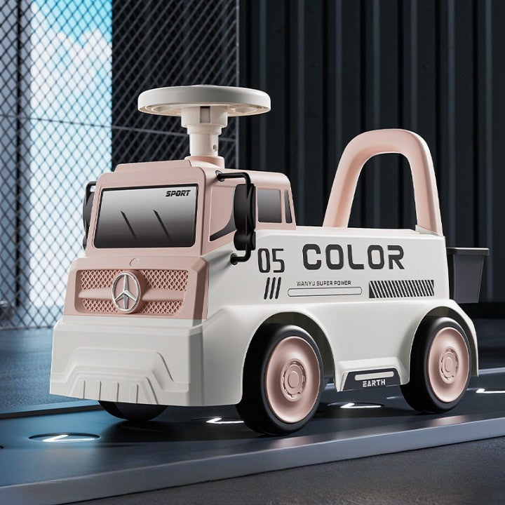 Masinuta pentru copii, 3 ani, Model Camion, Sport, Claxon, Cutie Depozitare, 62x26x40 cm, Roz