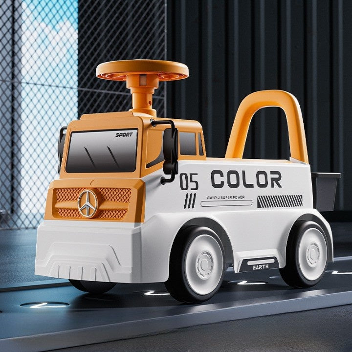 Masinuta pentru copii, 3 ani, Model Camion, Sport, Claxon, Cutie Depozitare, 62x26x40 cm, Portocaliu