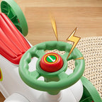 Masinuta Ride-On cu Sistem Anti-Rasturnare, Claxon pe Volan, 1-6 Ani, 60 x 28 x 34 cm, Alb-Verde