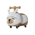 Masinuta Ride-On Sistem Anti-Rasturnare, Sistem de Lumini si Sunet, Bluetooth, 1-3 Ani, Model Catel, 43 x 33 x 26 cm, Alb - Maro