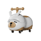 Masinuta Ride-On Sistem Anti-Rasturnare, Sistem de Lumini si Sunet, Bluetooth, 1-3 Ani, Model Catel, 43 x 33 x 26 cm, Alb - Maro