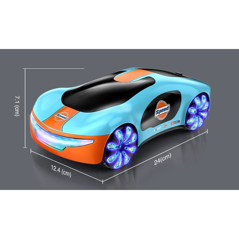 Masinuta Smart, cu Telecomanda si Controller prin Gesturi/Wireless, Lumini/Sunet/Abur, Reincarcabila, Albastru/Portocaliu