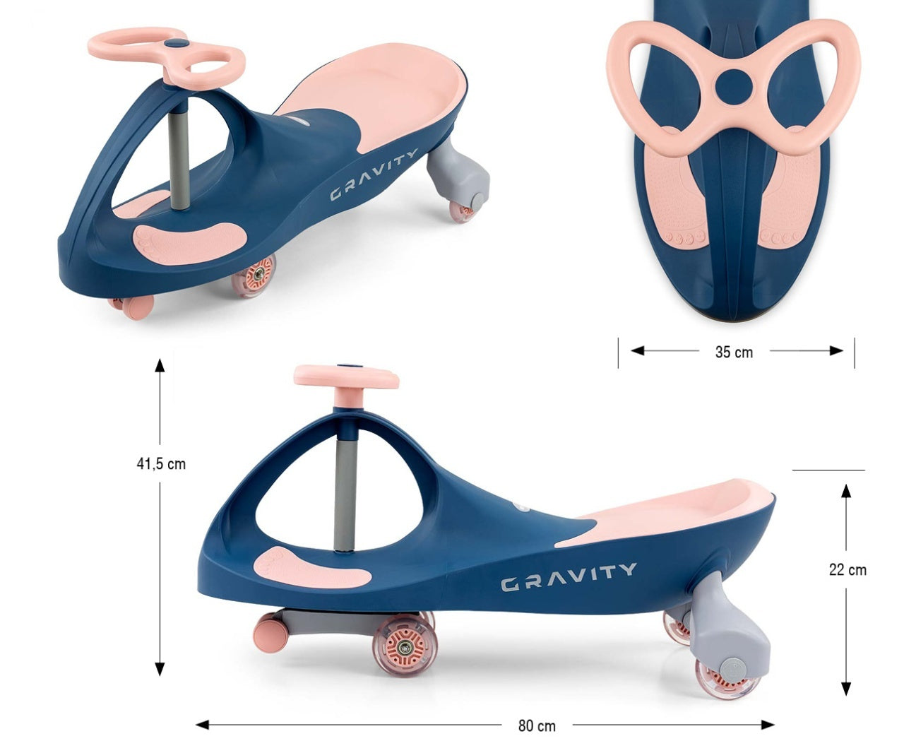 Milly Mally, Gravity, masinuta gravitationala fara pedale, Albastru-Roz