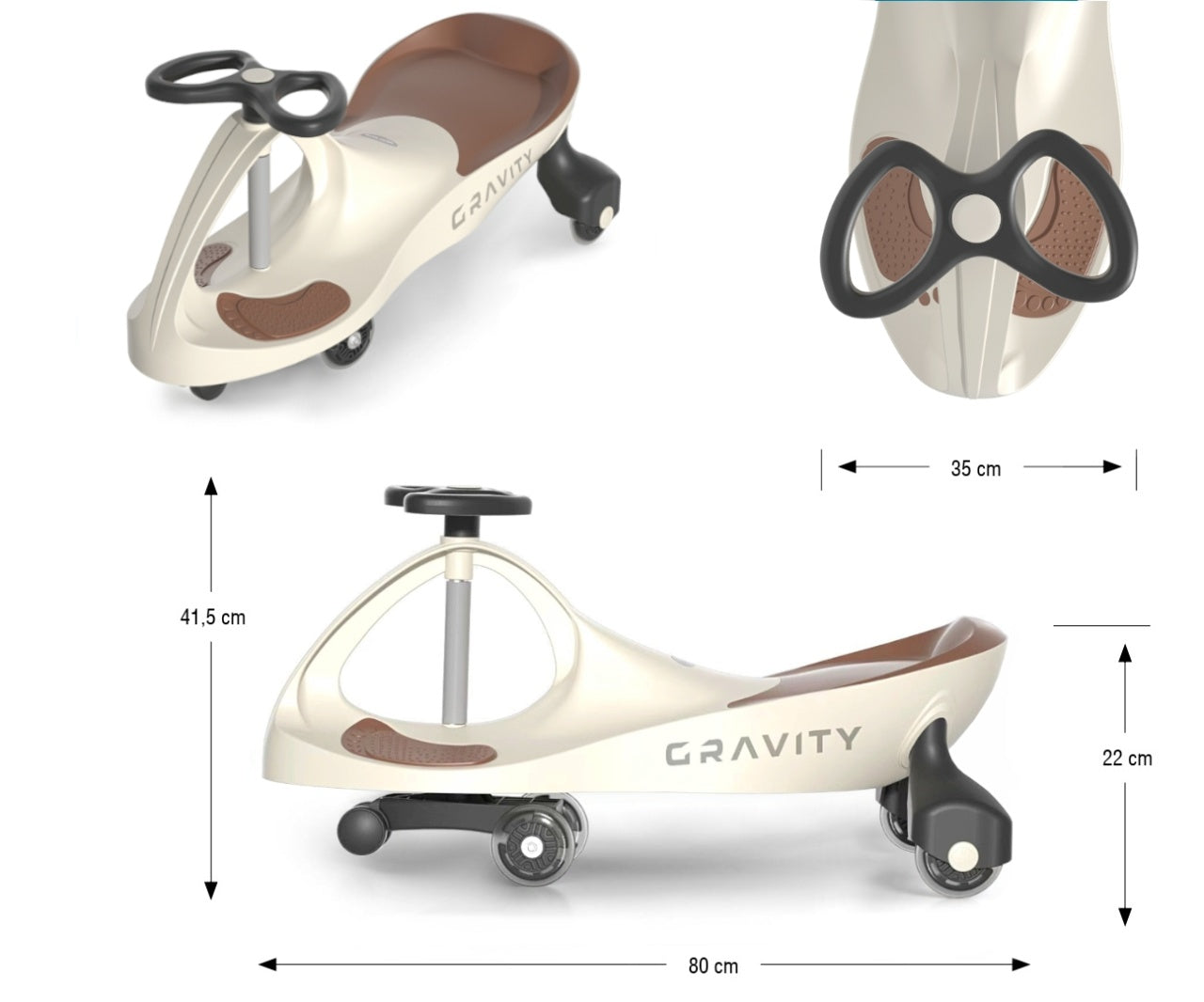 Milly Mally, Gravity, masinuta gravitationala fara pedale, bej-maro