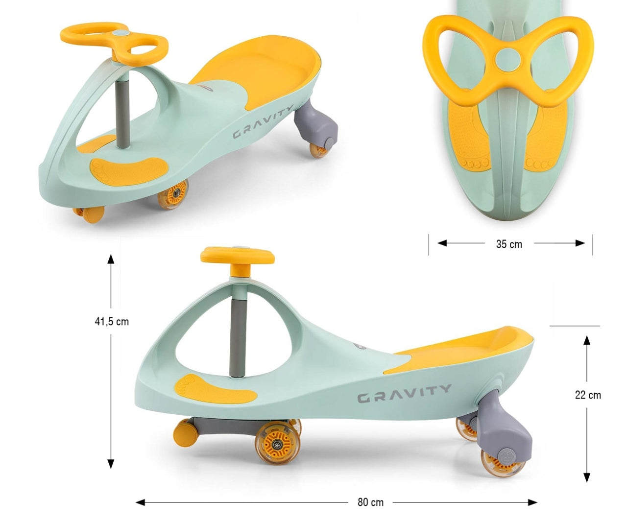 Milly Mally, Gravity, masinuta gravitationala fara pedale, Lime-Galben