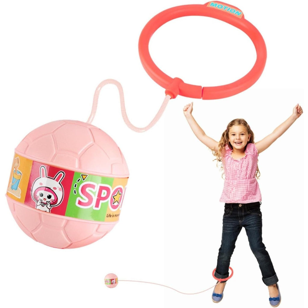 Minge pentru Sarit, Tip Coarda Hula Hoop, Cerc 12 cm, Coarda 52 cm, Minge 12 x 11 cm, Functie Iluminat, 4-6 Ani, Plastic, Roz