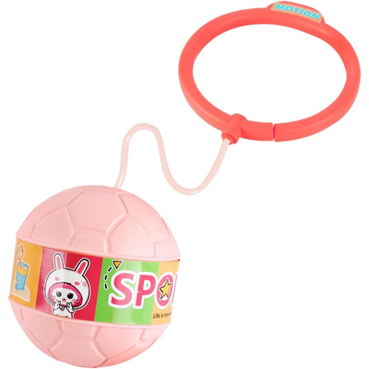 Minge pentru Sarit, Tip Coarda Hula Hoop, Cerc 12 cm, Coarda 52 cm, Minge 12 x 11 cm, Functie Iluminat, 4-6 Ani, Plastic, Roz