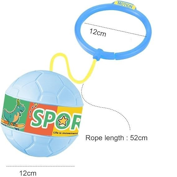 Minge pentru Sarit, Tip Coarda Hula Hoop, Cerc 12 cm, Coarda 52 cm, Minge 12 x 11 cm, Functie Iluminat, 4-6 Ani, Plastic, Albastru
