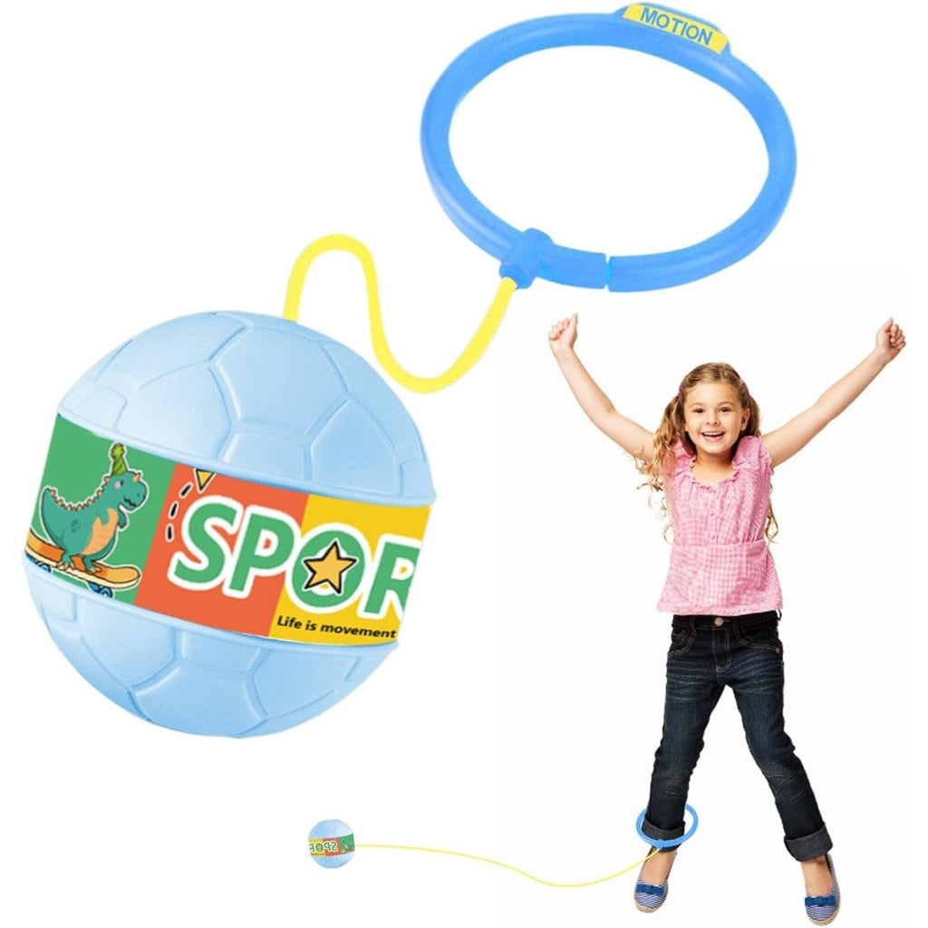 Minge pentru Sarit, Tip Coarda Hula Hoop, Cerc 12 cm, Coarda 52 cm, Minge 12 x 11 cm, Functie Iluminat, 4-6 Ani, Plastic, Albastru