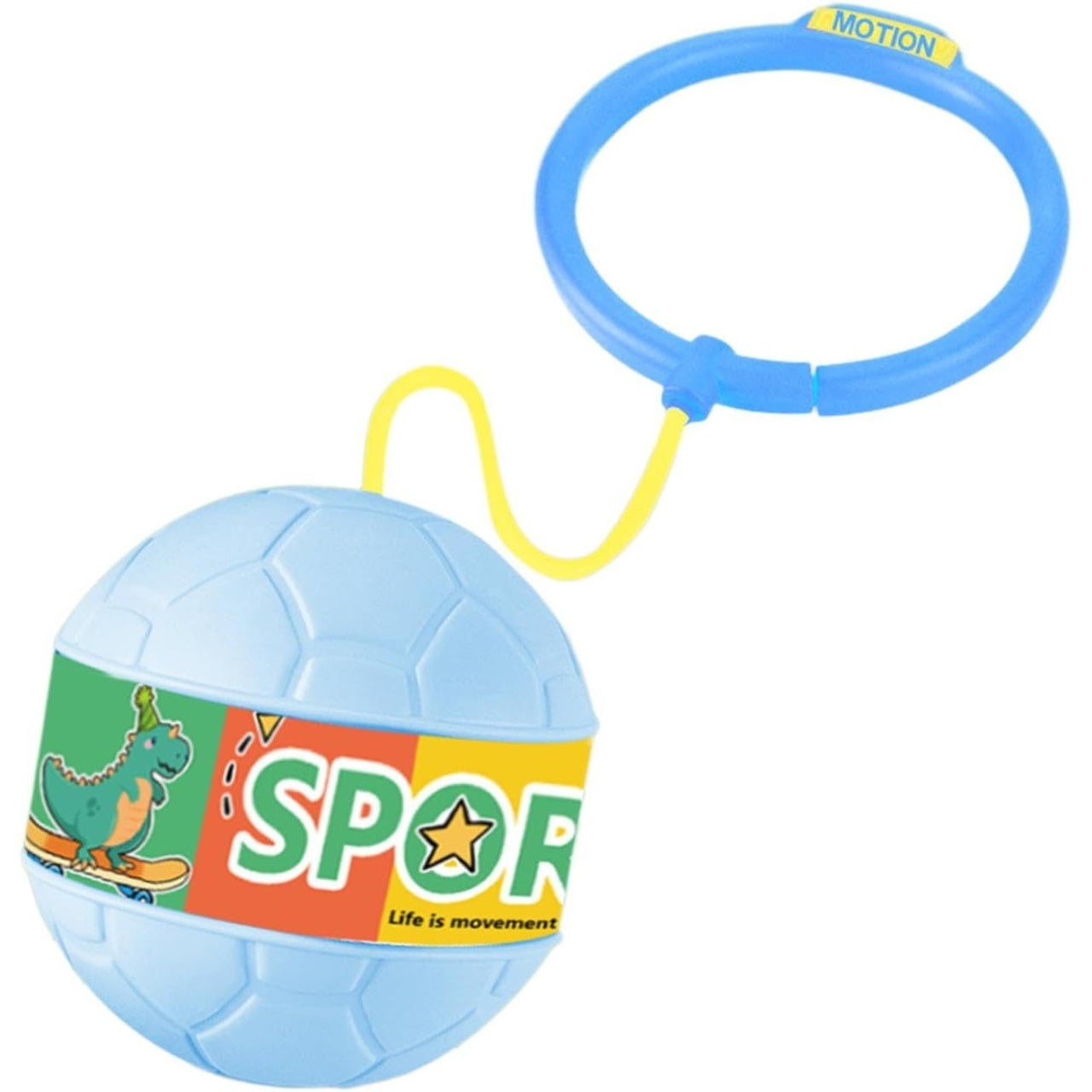Minge pentru Sarit, Tip Coarda Hula Hoop, Cerc 12 cm, Coarda 52 cm, Minge 12 x 11 cm, Functie Iluminat, 4-6 Ani, Plastic, Albastru