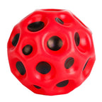 Minge Saltareata Hiperelastica, Space Moon Ball foarte Elastica, Antistress pentru Copii, Diametru 66 mm, Rosu