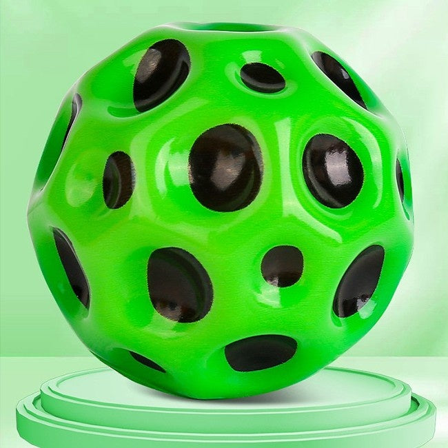 Minge Saltareata Hiperelastica, Space Moon Ball foarte Elastica, Antistress pentru Copii, Diametru 66 mm, Verde