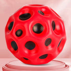 Minge Saltareata Hiperelastica, Space Moon Ball foarte Elastica, Antistress pentru Copii, Diametru 66 mm, Rosu