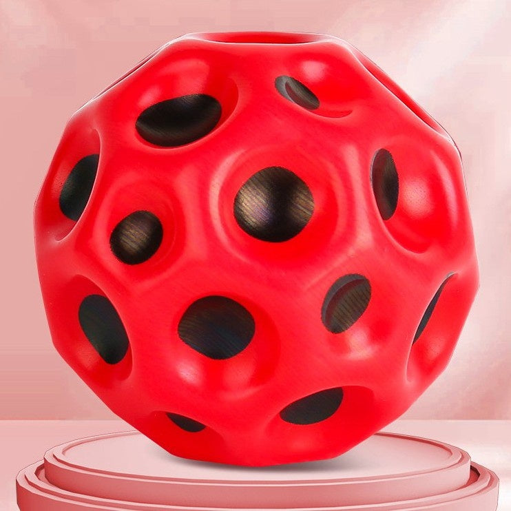 Minge Saltareata Hiperelastica, Space Moon Ball foarte Elastica, Antistress pentru Copii, Diametru 66 mm, Rosu