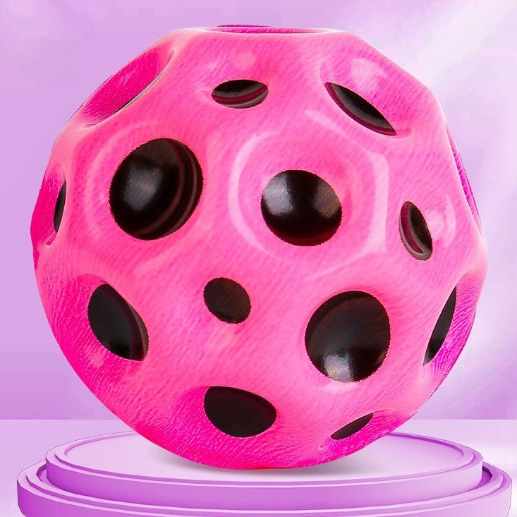 Minge Saltareata Hiperelastica, Space Moon Ball foarte Elastica, Antistress pentru Copii, Diametru 66 mm, Roz